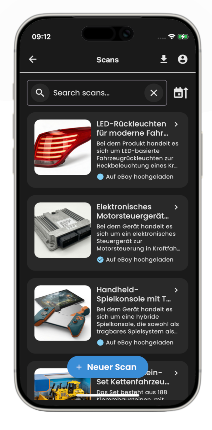 Scanliste pflegen